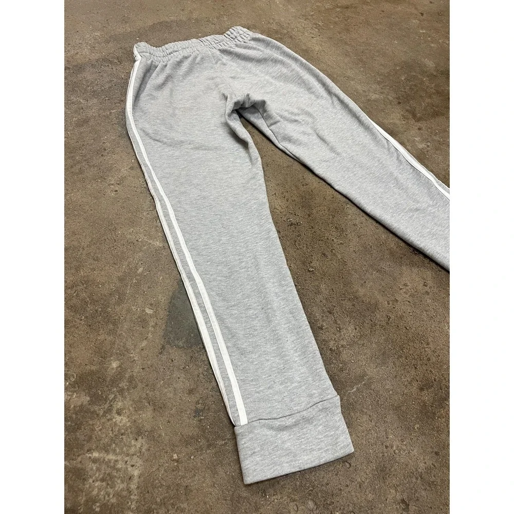 Adidas Sweatpants Youth‎ Small Gray 3-Stripes Jogger Ankle Athletic Gym Play